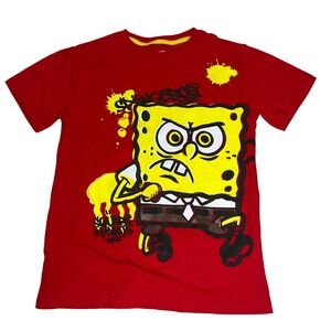 Boys Nickelodeon Spongebob Squarepants Graphic Red T Shirt Size 14 New With Tags